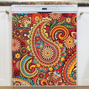 Beautiful Paisley Design #6 Magnetic Dishwasher Door Cover