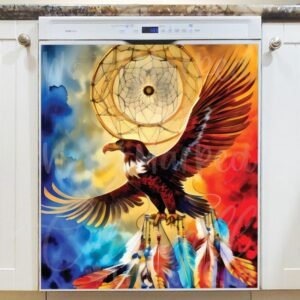 Eagle with Dreamcatcher #6 Magnetic Dishwasher Door Cover