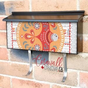 Folk Bird and Flowers Wall-mounted Townhouse Mailbox Cover