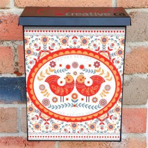 Folk Birds and Flowers #1 Colonial Mailbox Cover
