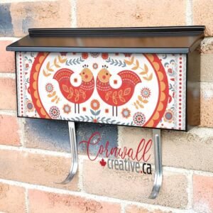 Folk Birds and Flowers #1 Wall-mounted Townhouse Mailbox Cover