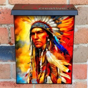 Handsome Native Warrior Colonial Mailbox Cover