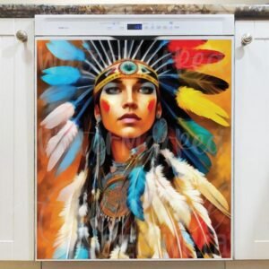 Beautiful Native Princess Magnetic Dishwasher Door Cover