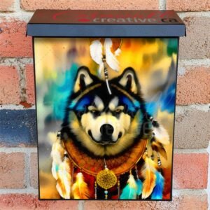 Native Warrior Dog Colonial Mailbox Cover