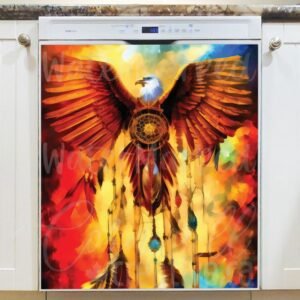 Eagle with Dreamcatcher #15 Magnetic Dishwasher Door Cover