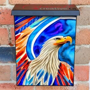 Rainbow Color Eagle Colonial Mailbox Cover