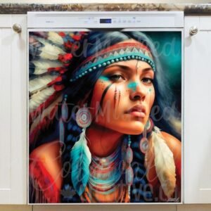 Gorgeous Native Girl #3 Magnetic Dishwasher Door Cover