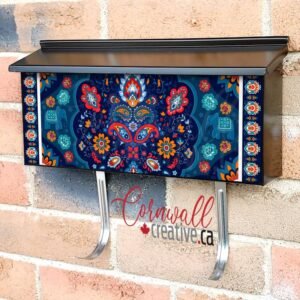Indian Paisley Folklore Design #4 Wall-mounted Townhouse Mailbox Cover