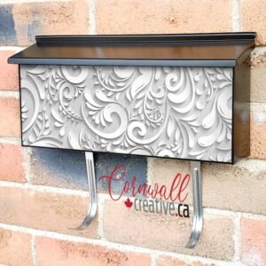 Folklore Light Grey Batik Design Wall-mounted Townhouse Mailbox Cover