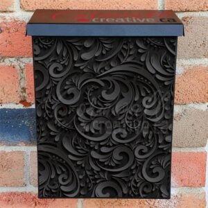 Folklore Black Batik Design Colonial Mailbox Cover