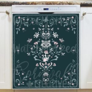 Raccoon Folklore Design Magnetic Dishwasher Door Cover