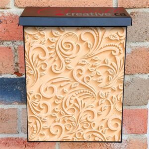 Cream Color Batik Pattern Colonial Mailbox Cover