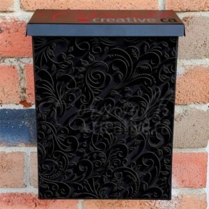 Black Color Batik Pattern Colonial Mailbox Cover