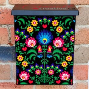 Traditional Polish Design with Roosters Colonial Mailbox Cover
