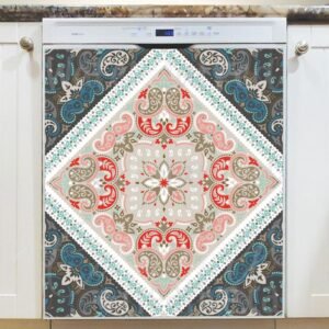 Indian Paisley Folklore Design #3 Magnetic Dishwasher Door Cover