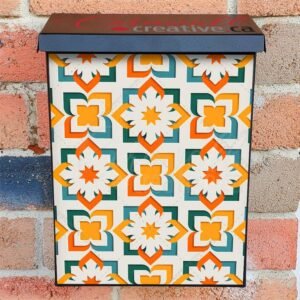 Cute Bohemian Folk Pattern #2 Colonial Mailbox Cover