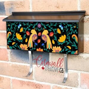 Folk Bird Couple #2 Wall-mounted Townhouse Mailbox Cover