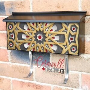Golden Mandala Folklore Design Wall-mounted Townhouse Mailbox Cover