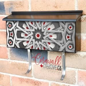 Grey Mandala Folklore Design Wall-mounted Townhouse Mailbox Cover