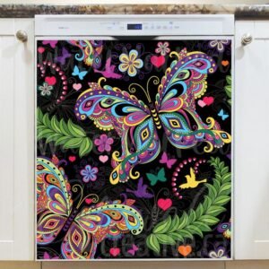 Folklore Butterflies Magnetic Dishwasher Door Cover