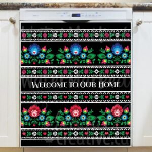 Russian Floral Welcome Magnetic Dishwasher Door Cover