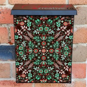 Delicate Folk Flowers Colonial Mailbox Cover