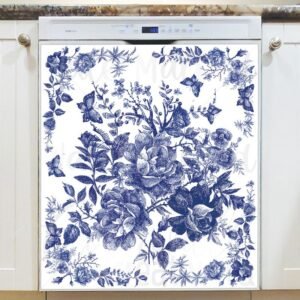 Folklore Fairytale Forest Roses Magnetic Dishwasher Door Cover