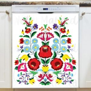 Hungarian Kalocsa Folk Design Magnetic Dishwasher Door Cover
