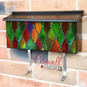 Beautiful Stained Glass Design #3 Wall-mounted Townhouse Mailbox Cover
