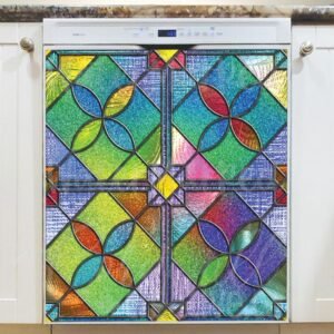 Beautiful Stained Glass Design #7 Magnetic Dishwasher Door Cover