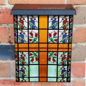 Beautiful Stained Glass Design #8 Colonial Mailbox Cover