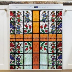 Beautiful Stained Glass Design #8 Magnetic Dishwasher Door Cover