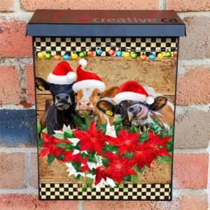 Christmas Cow Trio Colonial Mailbox Cover