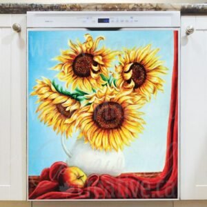Sunflowers in a Vase Magnetic Dishwasher Door Cover
