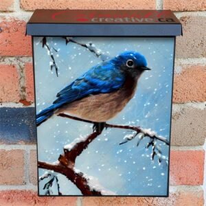 Christmas Blue Bird Colonial Mailbox Cover