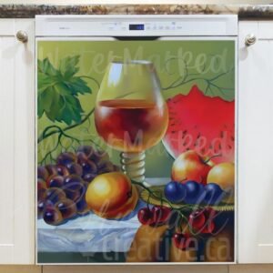 Still Life with Wine and Melon Magnetic Dishwasher Door Cover