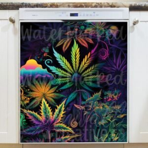 Fantasy Garden Plants Magnetic Dishwasher Door Cover