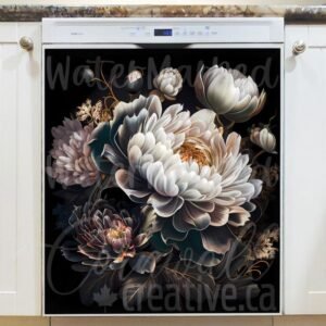 Delicate White Peonies #2 Magnetic Dishwasher Door Cover