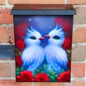 Cute Bluebird Couple Colonial Mailbox Cover