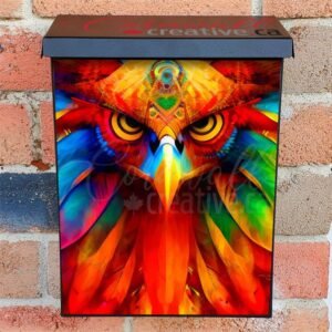 Colorful Phoenix Head Colonial Mailbox Cover