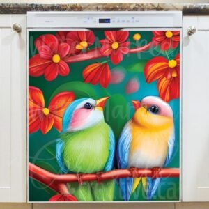 Adorable Spring Birds Magnetic Dishwasher Door Cover
