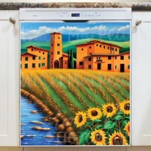 Tuscan Villa with Sunflowers Magnetic Dishwasher Door Cover