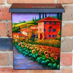 Tuscan Villa with Sunflowers #2 Colonial Mailbox Cover