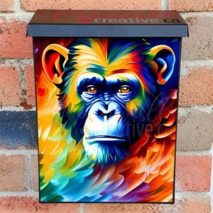 Beautiful Rainbow Chimpanzee Colonial Mailbox Cover