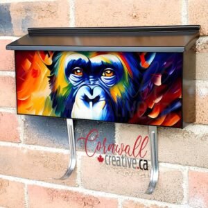 Beautiful Rainbow Chimpanzee Wall-mounted Townhouse Mailbox Cover