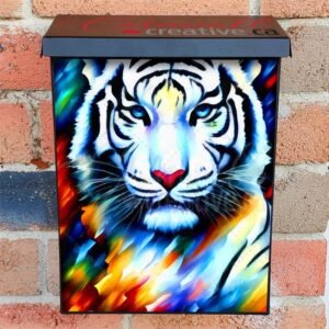 Majestic White Tiger Colonial Mailbox Cover