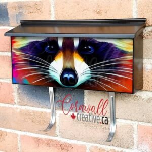 Pretty Rainbow Raccoon Wall-mounted Townhouse Mailbox Cover