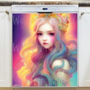 Beautiful Young Princess Magnetic Dishwasher Door Cover
