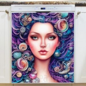 Queen of the Sea Magnetic Dishwasher Door Cover