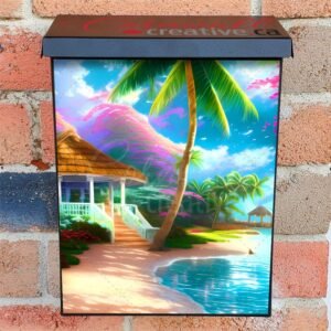 Tropical Beach Gazebo Colonial Mailbox Cover